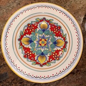 Ceramica Nova Deruta Italy Hand Painted Majolica‎ Serving Dish 15" X 3"